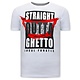 Herr T Shirt Straight Outta Ghetto - Vit