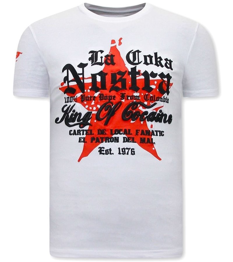 Local Fanatic Herr T Shirt King of Cocaines  - Vit