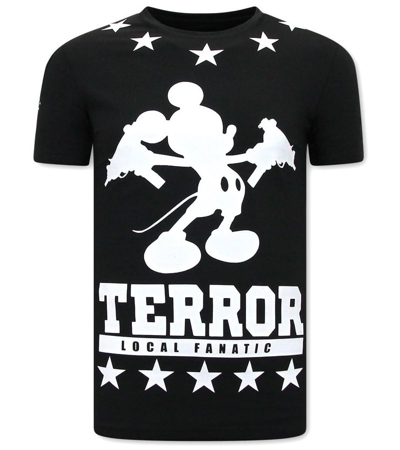 Local Fanatic Herr T Shirt Terror Mouse - Svart