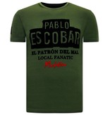 Local Fanatic Pablo Escobar T Shirt Herr - Grön