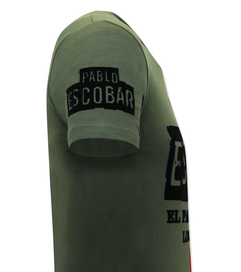 Local Fanatic Pablo Escobar T Shirt Herr - Grön