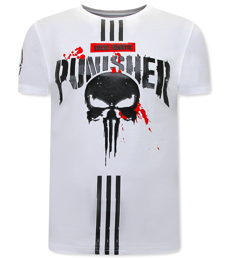 Local Fanatic Punisher Herr T Shirt  - Vit