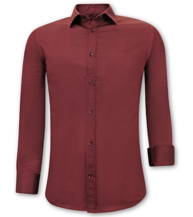 Gentile Bellini Trendiga Skjortor Slim Fit - 3072 - Bordeaux