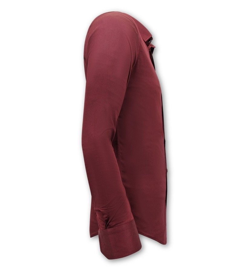 Gentile Bellini Trendiga Skjortor Slim Fit - 3072 - Bordeaux