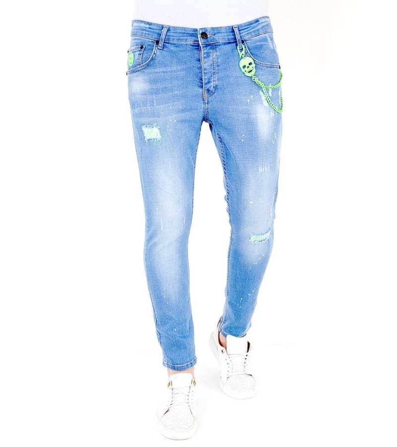 Local Fanatic Slim Fit Jeans Med Slitning - 1027- Bla