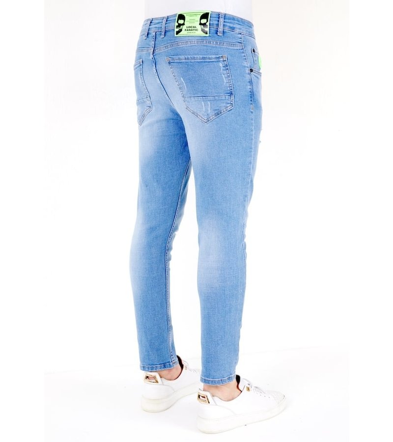 Local Fanatic Slim Fit Jeans Med Slitning - 1027- Bla