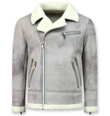 Enos Shearling jacket Herr - Fake Fur Jacka  - Grå
