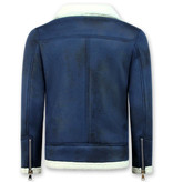 Enos Shearling jacka Herr - Fake Fur Jacka  - Marinblå