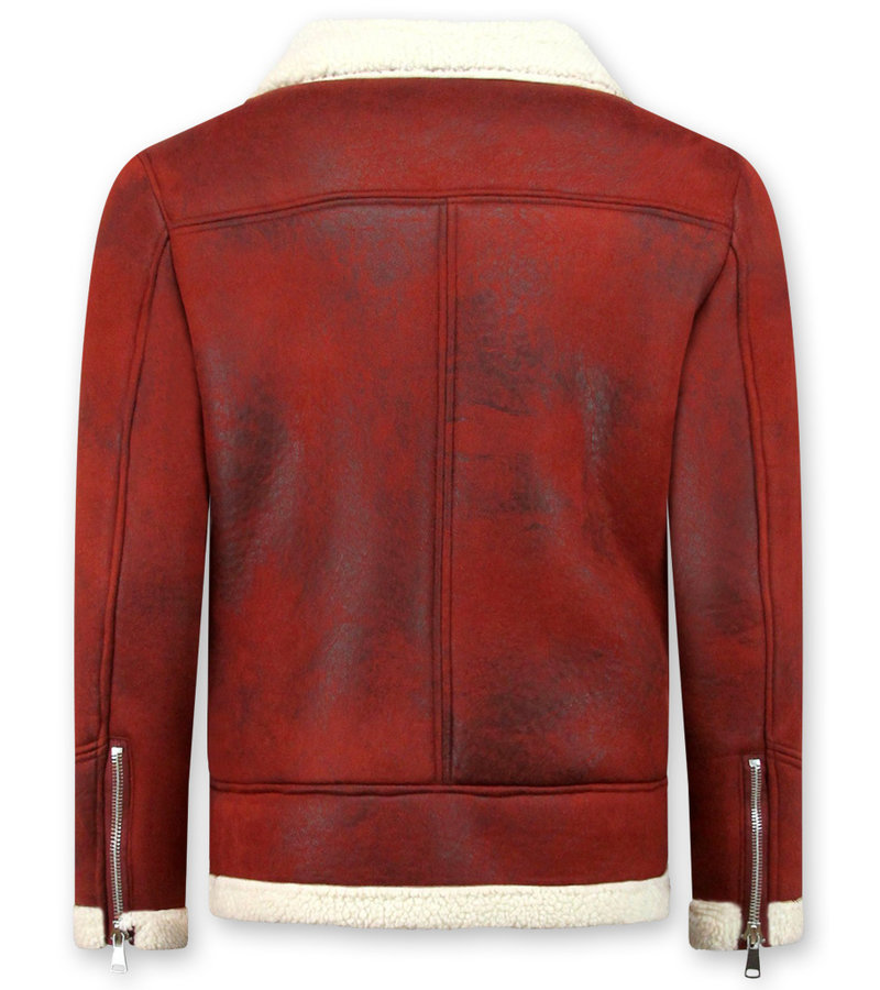 Frilivin Shearling jacket Herr - med päls  - Röd