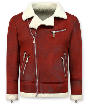 Enos Shearling jacket Herr - med päls  - Röd