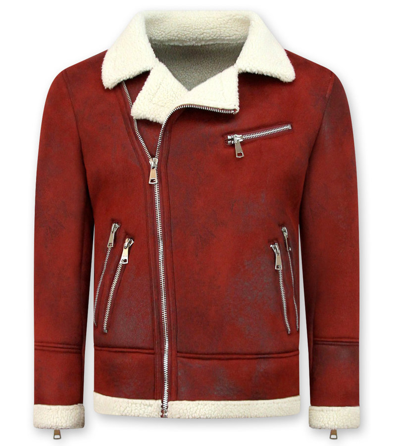 Enos Shearling jacket Herr - med päls  - Röd