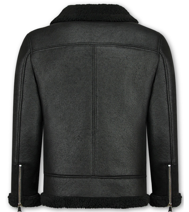 Enos Lammy Coat Herrjacka - Fake Fur Jacka - QQ510 - Svart