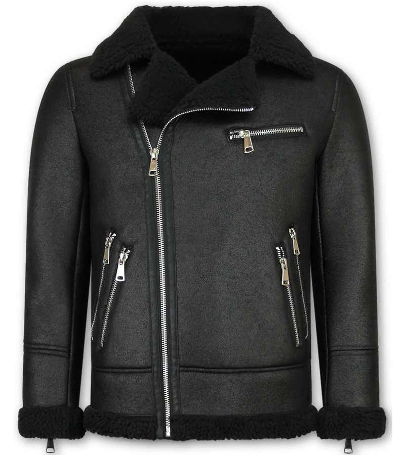 Enos Lammy Coat Herrjacka - Fake Fur Jacka - QQ510 - Svart