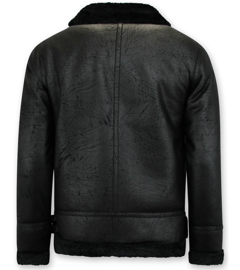 Enos Shearling jacket - Lammy Coat - Svart
