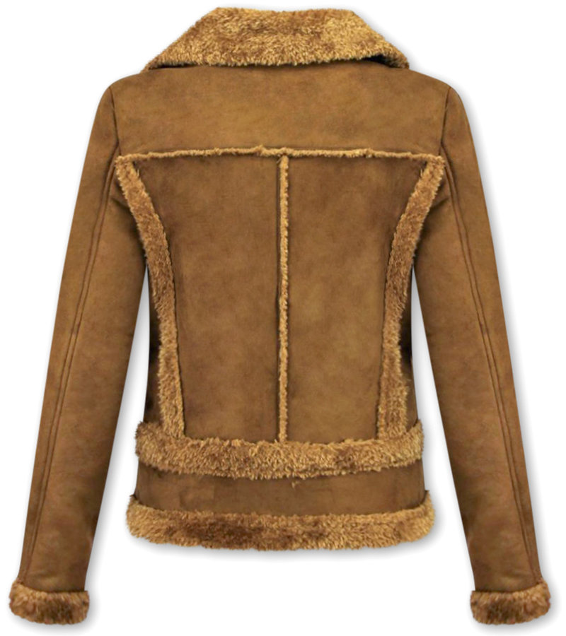 Z-design Biker Jacka Lammy Coat - Damer Suede Jacka - G23B - Brun