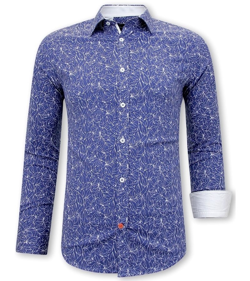 Gentile Bellini Italienska Skjortor Online Slim Fit - 3085 - Blå