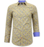 Gentile Bellini Paisley Skjorta Herr Slim Fit - 3089 - Brun