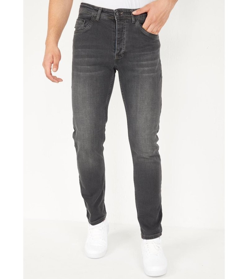 True Rise Regular Fit Jeans Stretch Herr - DP16 - Grå