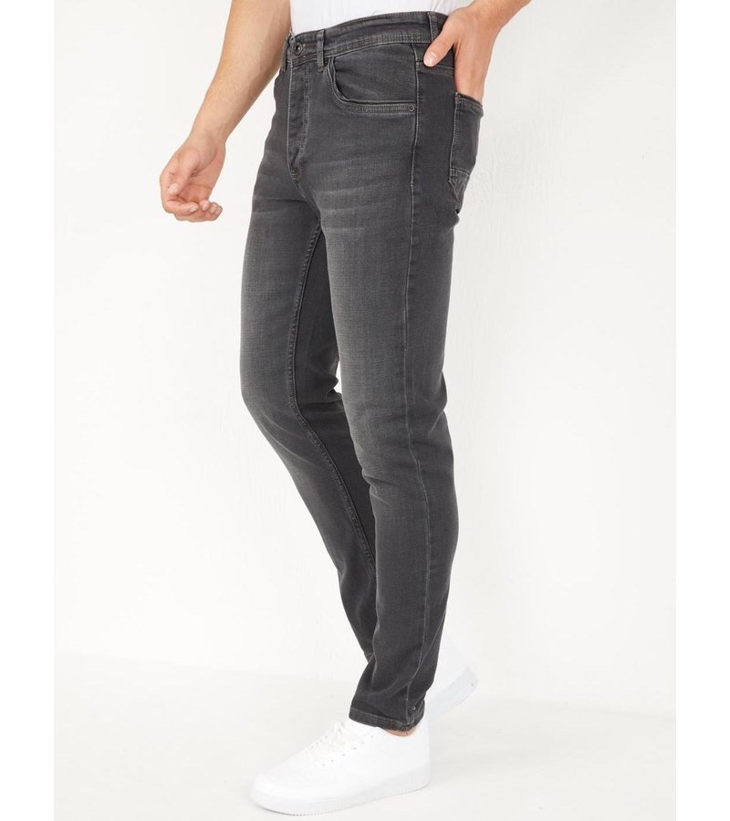 True Rise Regular Fit Jeans Stretch Herr - DP16 - Grå