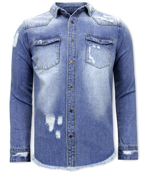 Enos Jeansskjorta Herr - 9021 - Blå