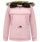 Matogla  Anorak Kort Parkas Jacka Dam - 8691	- Ljusrosa