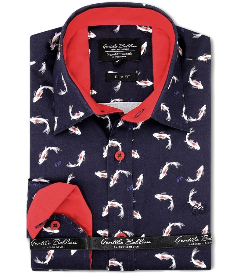 Gentile Bellini  Slim Fit Skjorta  - 3101 - Bla