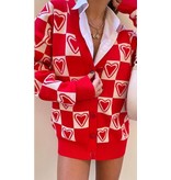 QU-Style Red Heart Oversized Damkofta -22254 - Röd