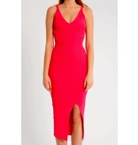 Robin-Collection Elastisk ribbad klänning för kvinnor - T93513 - Röd