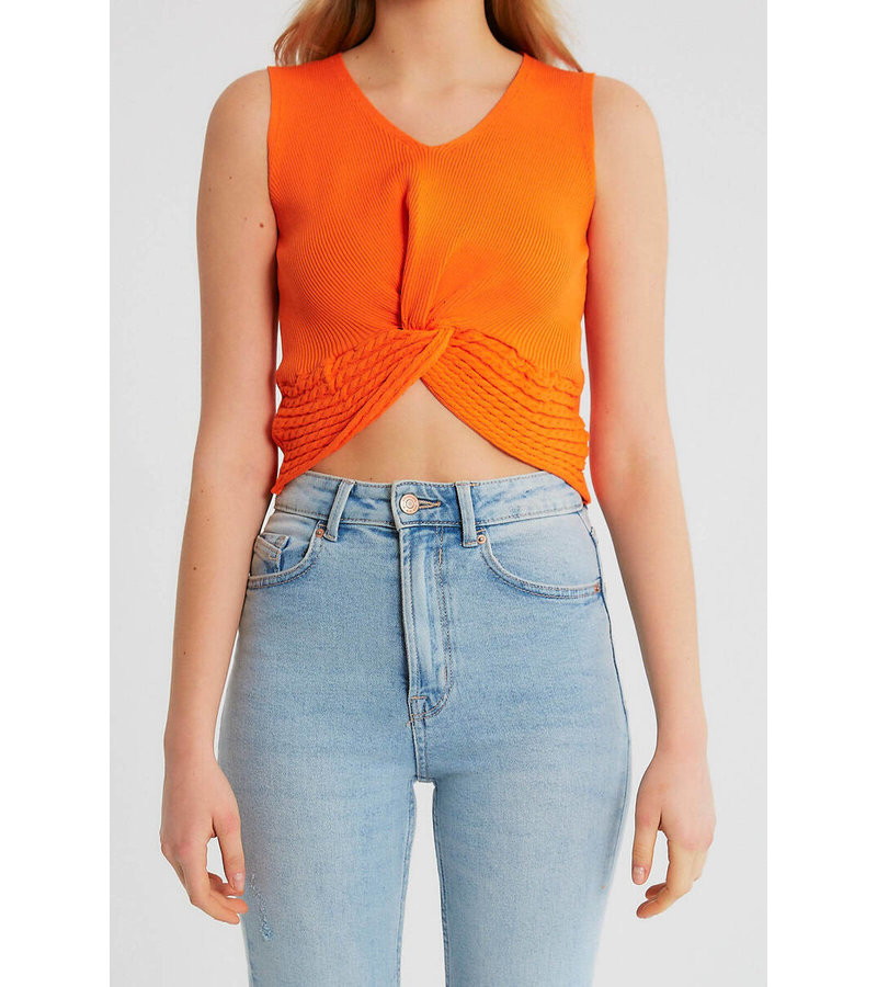 Robin-Collection Elastisk ribbtopp dam - T93564 - Orange