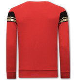 True Rise Sweatshirts For Men Leeuw Strass - 3767 - Röd