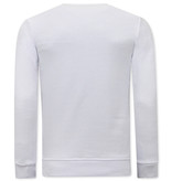 True Rise Tryck På Tröja Skull Strass - 3796 - Vit