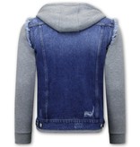 Enos Jeansjacka Med Tygärmar - RJ9101 - Blå Enos Jeansjacka Med Tygärmar - RJ9101 - Blå
