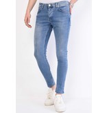 True Rise Slim Fit Snygga Jeans För Herr - DC-015 - Bla