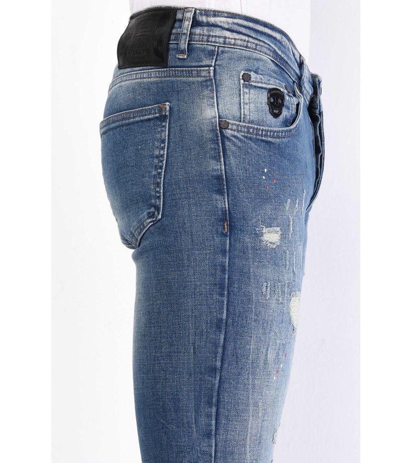 Local Fanatic Jeans Met Gerafeld Effect Slim Fit - 1068 - Bla