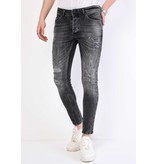 Local Fanatic Jeans Med Färgstänk Herr Slim Fit - 1069 - Gra