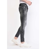 Local Fanatic Jeans Med Färgstänk Herr Slim Fit - 1069 - Gra