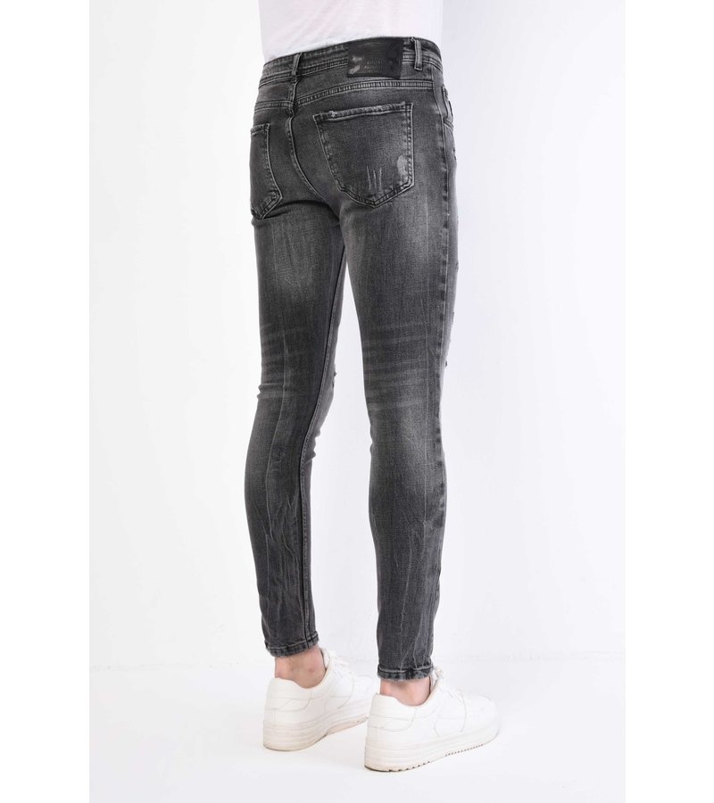 Local Fanatic Jeans Med Färgstänk Herr Slim Fit - 1069 - Gra