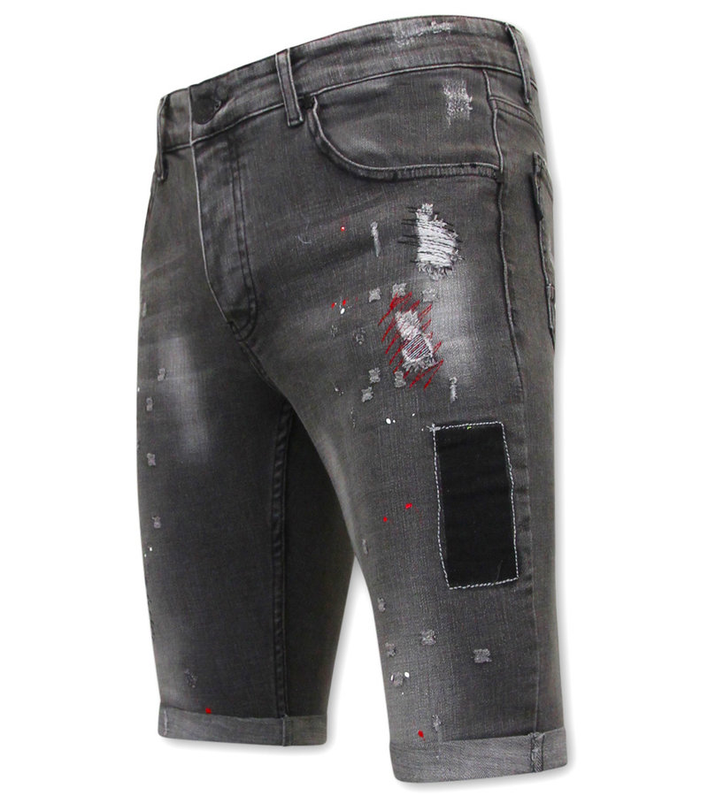 Local Fanatic Män Shorts Stretch Slim Fit -1032-SH - Grå