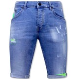 Local Fanatic Skinny Herrshorts Jeans - 1027-SH - Bla