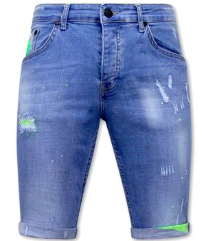 Local Fanatic Skinny Herrshorts Jeans - 1027-SH - Bla