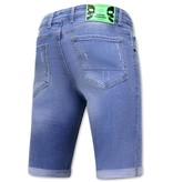 Local Fanatic Skinny Herrshorts Jeans - 1027-SH - Bla