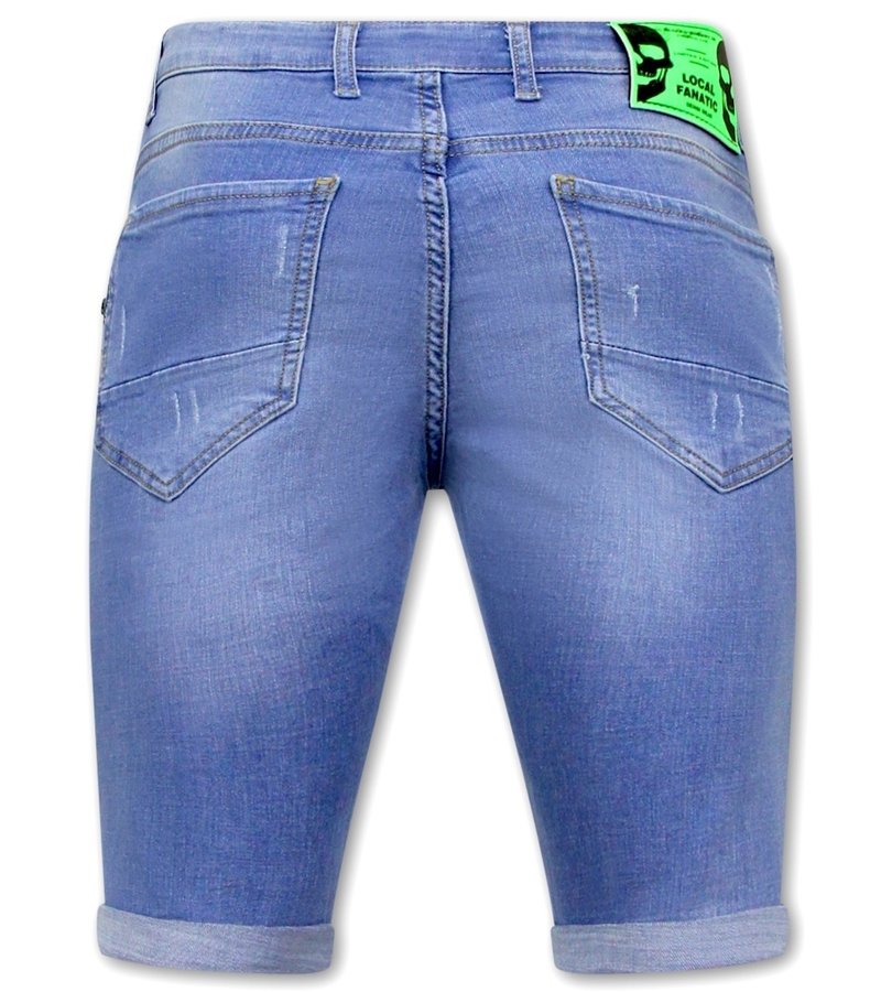 Local Fanatic Skinny Herrshorts Jeans - 1027-SH - Bla