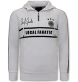 Local Fanatic Träningströja För Män  Double Line Signed - Vit / Svart Local Fanatic Träningströja För Män  Double Line Signed - Vit / Svart