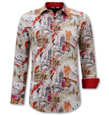 Gentile Bellini Konst Tryckt Skjorta Slim Fit -3108 - Brun Gentile Bellini Konst Tryckt Skjorta Slim Fit -3108 - Brun