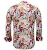 Gentile Bellini Konst Tryckt Skjorta Slim Fit -3108 - Brun Gentile Bellini Konst Tryckt Skjorta Slim Fit -3108 - Brun