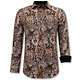Tijgerprint Skjortor Herr Slim Fit - 3118 - Brun
