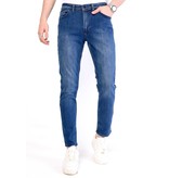 True Rise Regular Stretch Jeans Med Raka Ben - DP21-NW - Bla