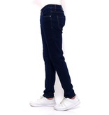 True Rise Enkla Jeans Slim Fit Stretch Herr  - DC-059 - Bla