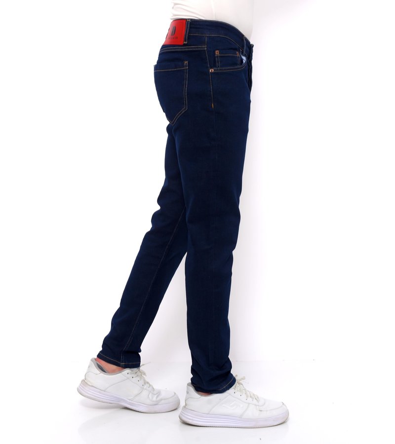 True Rise Enkla Jeans Slim Fit Stretch Herr  - DC-059 - Bla