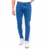 True Rise Klassiska Jeans Herr Slim Fit Stretch - DC-058 - Bla